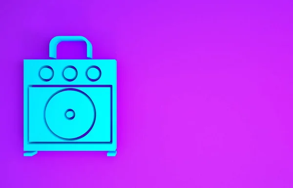 Иконка Усилителя Синей Гитары Выделена Фиолетовом Фоне Музыкальный Инструмент Концепция — стоковое фото