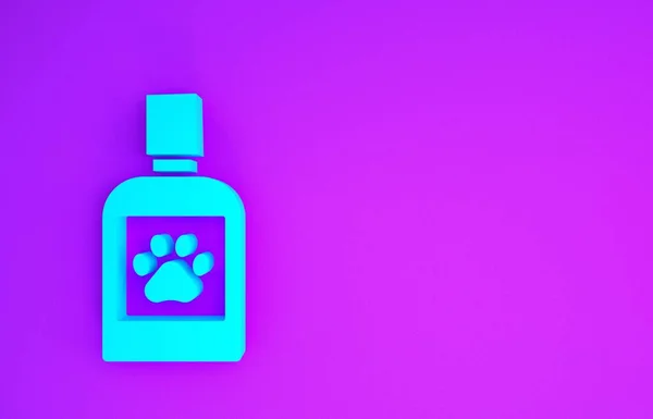 Blue Dog Medicijn Fles Pictogram Geïsoleerd Paarse Achtergrond Container Met — Stockfoto