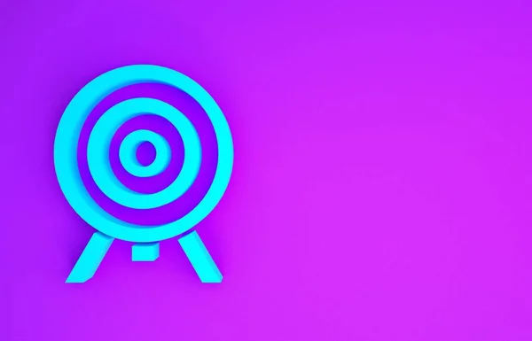 Блакитна Піктограма Цілі Ізольована Фіолетовому Фоні Дарт Знак Дошки Піктограма — стокове фото