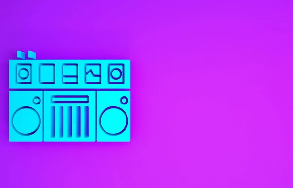 Mor Arkaplanda Izole Edilmiş Müzik Simgesini Çalmak Karıştırmak Için Mavi — Stok fotoğraf