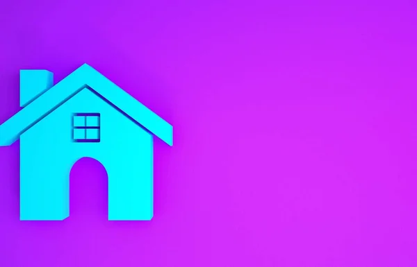 Ікона Blue House Ізольована Фіолетовому Фоні Домашній Символ Концепція Мінімалізму — стокове фото
