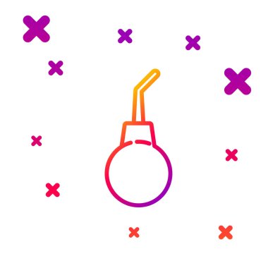 Beyaz arkaplanda Enema armut simgesi izole edildi. Tıbbî kauçuk. Kademeli rastgele dinamik şekiller. Vektör İllüstrasyonu