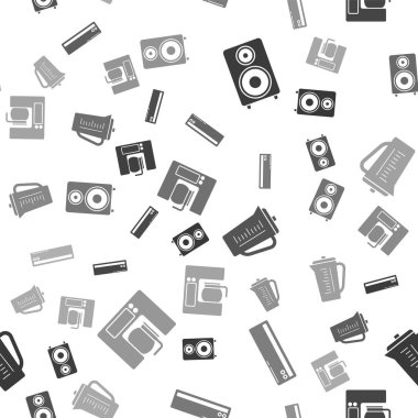 Stereo hoparlörünü, klimayı, ölçme cihazını ve cam demliği pürüzsüz desenli kahve makinesini ayarla. Vektör