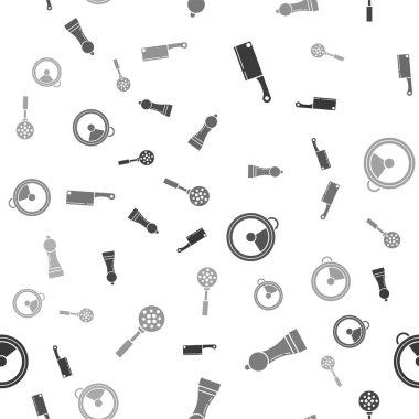 Et helikopterini, Pepper 'ı, mutfak zamanlayıcısını ve Spatula' yı kusursuz şekilde ayarlayın. Vektör