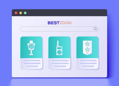 Walkie Talkie 'yi ayarlayın. Atış için hedef insan sporu ve sembol. Vektör
