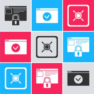 Sitenizi Https, Ssl, Https, Ssl ve Safe simgesi ile güvene alın. Vektör