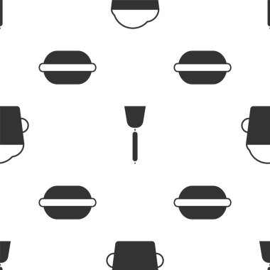 Fırın hamuru, Spatula ve Macaron kurabiyelerini kusursuz desenlere ayarlayın. Vektör