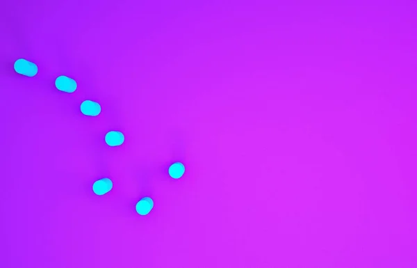 蓝色大熊星座图标孤立在紫色背景 最低纲领的概念 3D渲染3D插图 — 图库照片