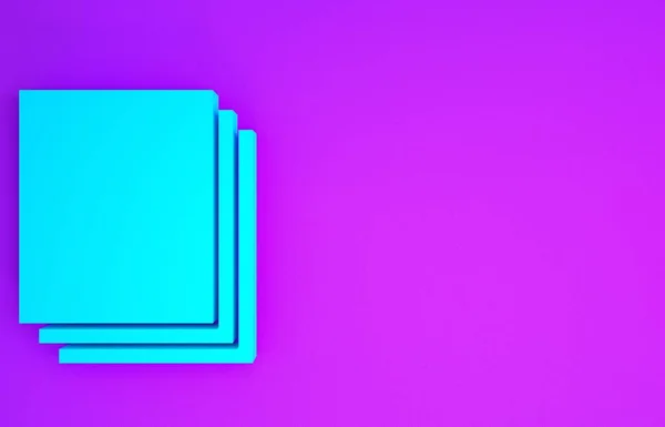 青紫色の背景に隔離されたきれいな紙のアイコン ファイルのアイコン チェックリストのアイコン ビジネスコンセプト 最小限の概念 3Dイラスト3Dレンダリング — ストック写真