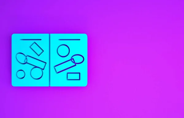 Сторінки Blue Passport Іконою Візи Ізольовані Фіолетовому Фоні Відкритий Іноземний — стокове фото