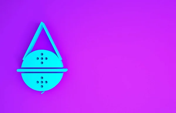 Colador Blue Ball Icono Aislado Sobre Fondo Púrpura Concepto Minimalista — Foto de Stock