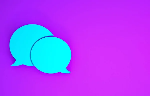 Blue Speech Bubble Chat Ikon Elszigetelt Lila Alapon Üzenet Ikon — Stock Fotó