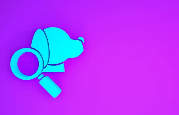 Blaues Symbol Der Tierklinik Isoliert Auf Violettem Hintergrund Lupe Mit — Stockfoto