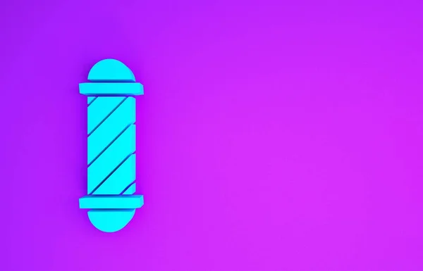 Блю Класичний Перукарський Поул Ізольований Фіолетовому Тлі Символ Пола Перукарні — стокове фото