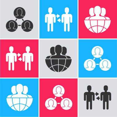 Proje ekibi üssü, Proje ekibi üssü ve Globe ve insanların simgesini ayarla. Vektör