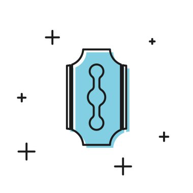 Siyah Blade jilet simgesi beyaz arka plan üzerinde izole. Vektör İllüstrasyonu