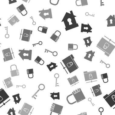 House 'u koruma altına alın, güvenli kombinasyon kilidi, Ftp klasörü ve anahtarı kusursuz desen üzerine kilitleyin. Vektör