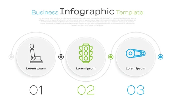 Réglage Siège Auto Feux Circulation Kit Ceinture Sécurité Modèle Infographie — Image vectorielle