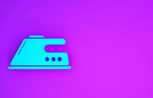 Blaues Elektrisches Eisen Symbol Isoliert Auf Violettem Hintergrund Bügeleisen Minimalismus — Stockfoto