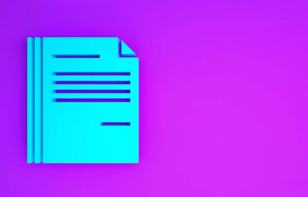 Blaues Dateidokument Symbol Auf Violettem Hintergrund Checklisten Symbol Geschäftskonzept Minimalismus — Stockfoto