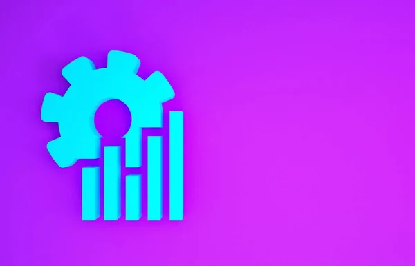 Blue Pie Diagramm Infografik Symbol Isoliert Auf Lila Hintergrund Diagrammdiagramm — Stockfoto