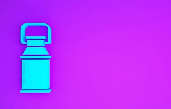 Blue Can Behållare För Mjölk Ikon Isolerad Lila Bakgrund Minimalistiskt — Stockfoto