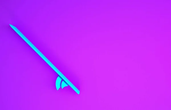 青のサーフボードアイコンは紫色の背景に隔離されています サーフィンボード 極端なスポーツだ スポーツ用具 最小限の概念 3Dイラスト3Dレンダリング — ストック写真