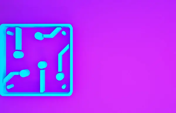 Синяя Иконка Processor Выделена Фиолетовом Фоне Процессор Центральный Процессор Микрочип — стоковое фото