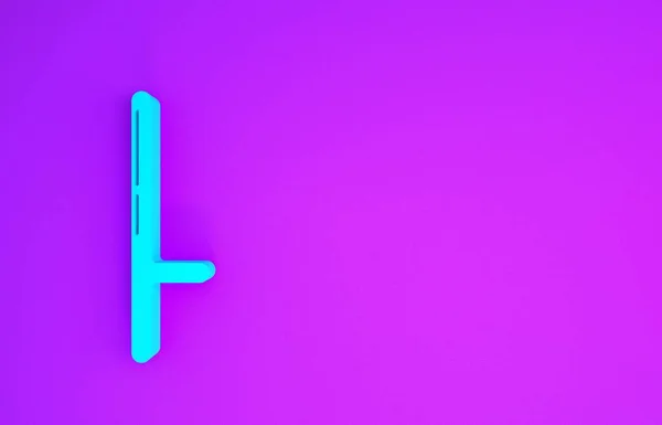 Синий Полицейский Резиновый Жезл Значок Изолирован Фиолетовом Фоне Резиновая Дубинка — стоковое фото