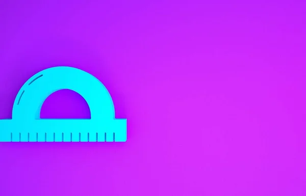 青紫色の背景に分離された度アイコンを測定するためのプロトラクターグリッド 傾斜角計 測定ツール 幾何学的記号 最小限の概念 3Dイラスト3Dレンダリング — ストック写真