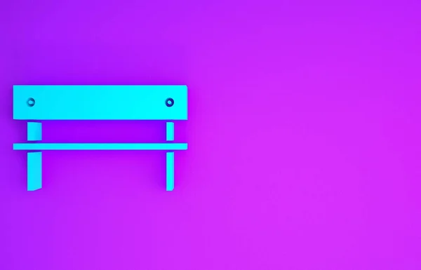 Ікона Blue Bench Ізольована Фіолетовому Фоні Концепція Мінімалізму Рендеринг — стокове фото