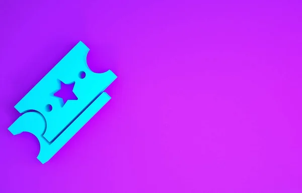 Синий Значок Лотерейного Билета Выделен Фиолетовом Фоне Бинго Лото Денежные — стоковое фото