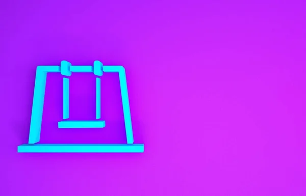 Blue Swing Symbol Isoliert Auf Violettem Hintergrund Spielplatzsymbol Minimalismus Konzept — Stockfoto