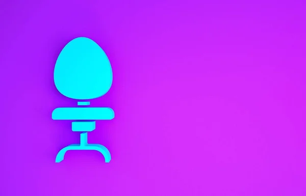 Icono Silla Oficina Azul Aislado Sobre Fondo Púrpura Concepto Minimalista —  Fotos de Stock