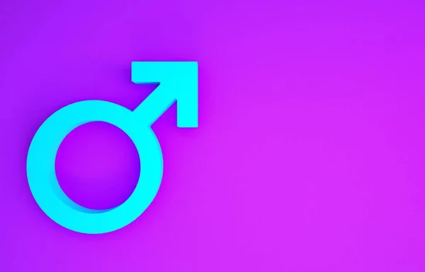 Μπλε Αρσενικό Σύμβολο Φύλο Εικόνα Απομονώνονται Μωβ Φόντο Μινιμαλιστική Έννοια — Φωτογραφία Αρχείου
