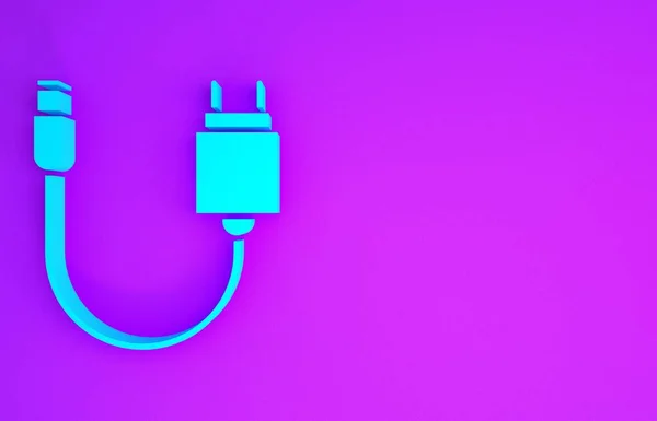 Ікона Blue Charger Ізольована Фіолетовому Фоні Концепція Мінімалізму Illustrated Render — стокове фото