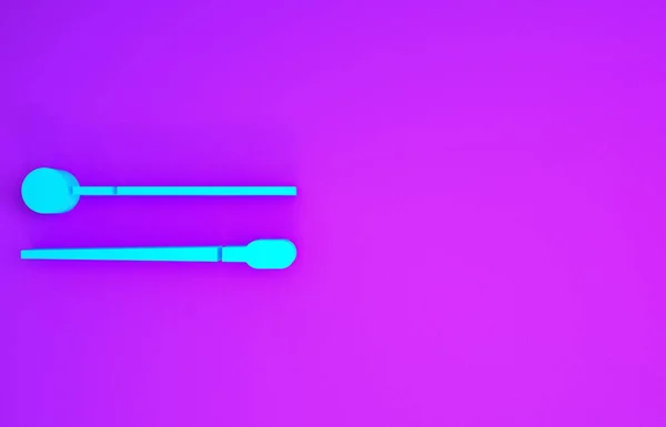 Блакитні Палички Ізольовані Фіолетовому Фоні Музичний Інструмент Концепція Мінімалізму Illustrated — стокове фото