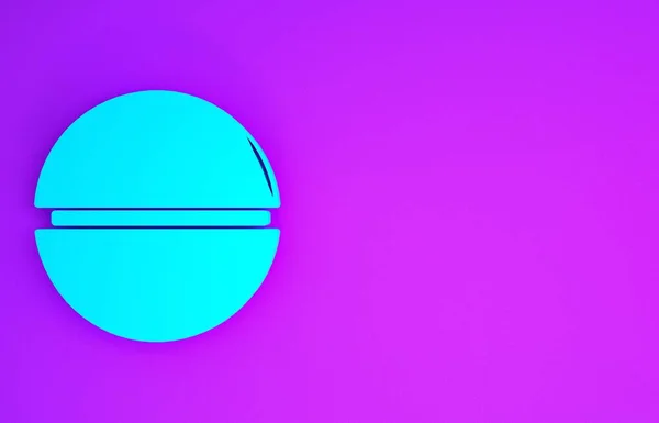 Ikona Blue Death Star Izolovaná Fialovém Pozadí Minimalismus Ilustrace Vykreslení — Stock fotografie