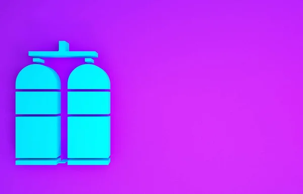 Ікона Блакитного Аквалунгу Ізольована Фіолетовому Тлі Оксигенний Резервуар Дайвера Водолазне — стокове фото
