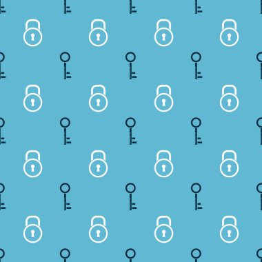 Anahtar ve Kilidi kusursuz desene ayarla. Vektör