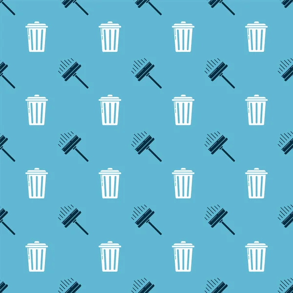 Set Squeegee Scraper Wiper Trash Can Seamless Pattern Vector — 스톡 벡터