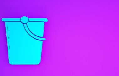 Mavi Kova simgesi mor arkaplanda izole edildi. Minimalizm kavramı. 3d illüstrasyon 3B canlandırma