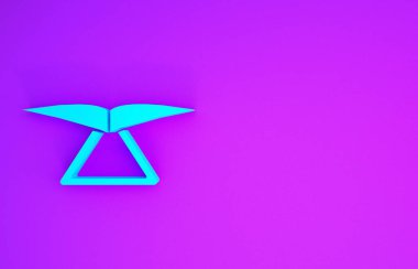 Mavi Hang planör simgesi mor arkaplanda izole edildi. Olağanüstü bir spor. Minimalizm kavramı. 3d illüstrasyon 3B canlandırma