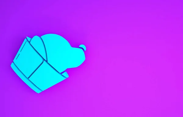 紫色の背景に隔離された青い獣医師クリニックのシンボルアイコン 犬の獣医療 ペットの応急処置サイン 最小限の概念 3Dイラスト3Dレンダリング — ストック写真