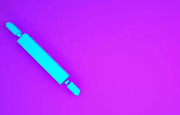 Ícone Pino Rolamento Azul Isolado Fundo Roxo Conceito Minimalismo Ilustração — Fotografia de Stock