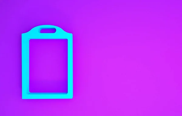 Иконка Голубой Обрезной Доски Выделена Фиолетовом Фоне Символ Доски Концепция — стоковое фото
