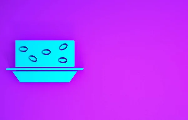 Блакитний Нугат Іконою Горіхів Ізольованим Фіолетовому Фоні Концепція Мінімалізму Illustrated — стокове фото
