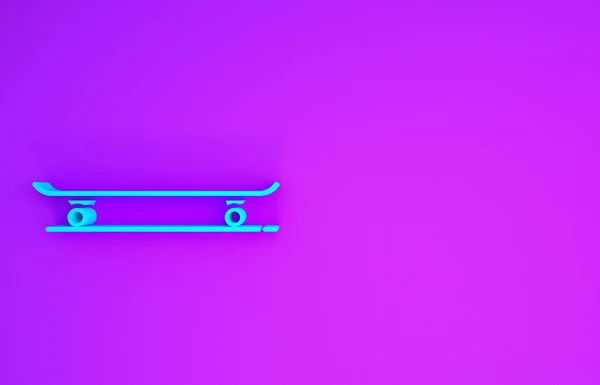 Синий Значок Skatcard Выделен Фиолетовом Фоне Экстремальный Спорт Спортивное Оборудование — стоковое фото
