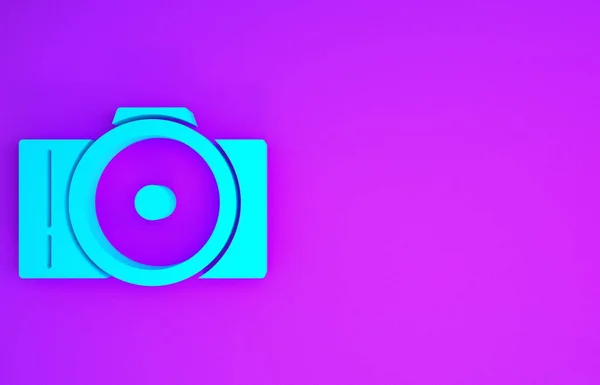 Blue Photo Camera Icon Isolated Purple Background Foto Camera Icon — Stock Photo, Image