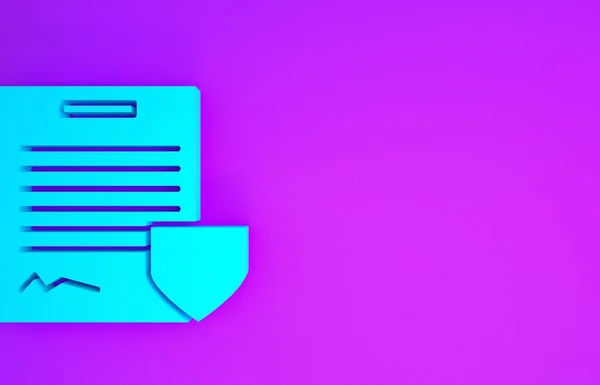 Синяя Контрастность Значком Фиолетовом Фоне Концепция Страхования Безопасность Безопасность Защита — стоковое фото